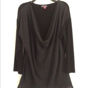 Vince Camuto Black Draped Neck